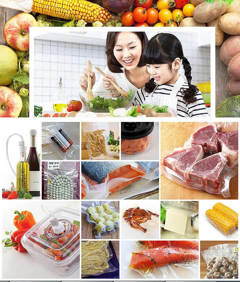 Автоматический вакуумный упаковщик пищевых продуктов с пакетами вакуумная