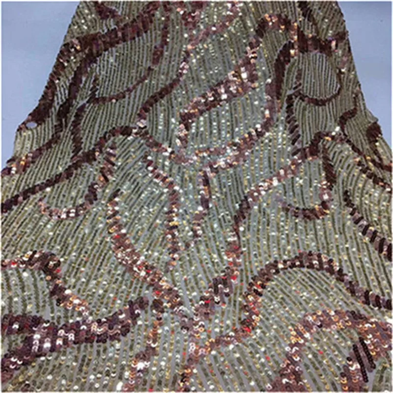 2019 Новая мода! Розовая сетчатая кружевная ткань с блестками африканская