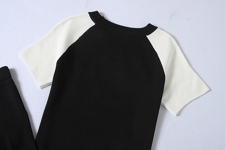 ALPHALMODA, модный летний свитер с аппликацией букв, топы+ штаны с цветочным принтом, женские вязаные костюмы из 2 предметов, стильные милые комплекты