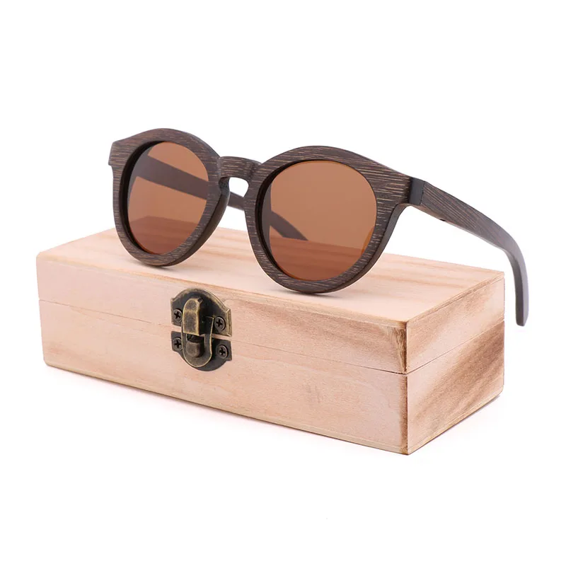 Brown Wood Box Стиль ретро тренд зеленая защита окружающей среды оригинальные бамбуковые деревянные ретро модные женские солнцезащитные очки поляризованные солнцезащитные очки - Цвет линз: Brown Wood Box