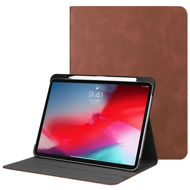 Чехол для нового IPad Pro 11 из искусственной кожи, умный чехол, чехол для IPad Pro 11 дюймов, винтажный кожаный чехол с функцией автоматического сна