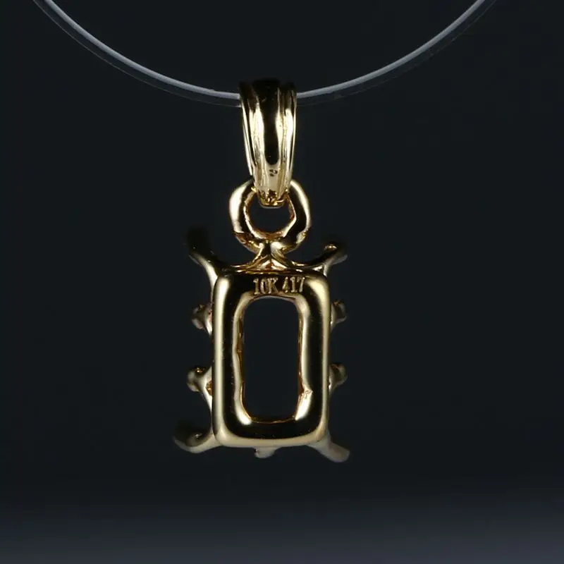 BAIHE твердая 14k желтое золото 5x7мм изумруд полукрепление подвеска помолвка хорошее
