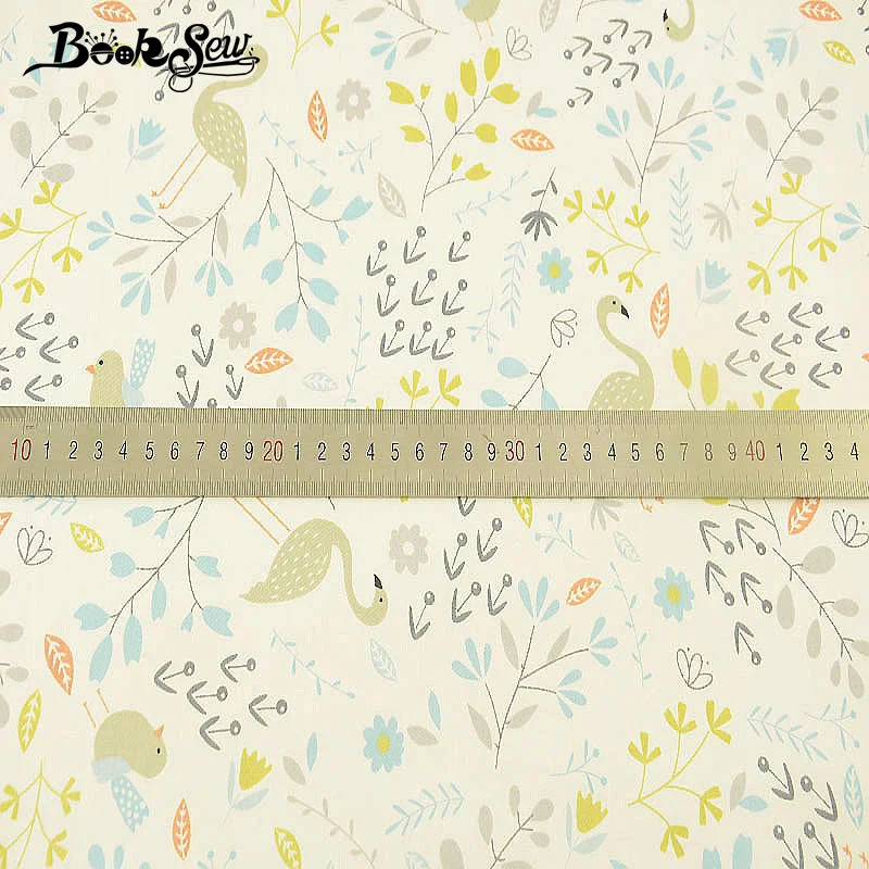 Хлопковая саржевая ткань Booksew домашний текстиль с животным дизайном для