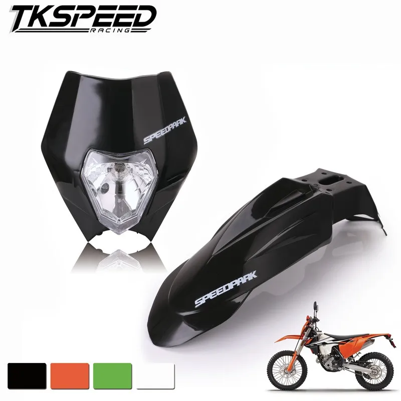 Мотоцикл Байк мотокросс Supermoto УНИВЕРСАЛЬНЫЙ фара обтекатель + передние крылья