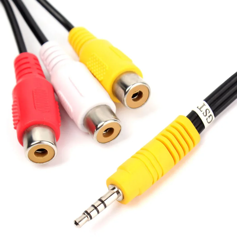 3 шт./лот штекер на 3RCA AV кабель 5 мм Мини Гнездо M/F Аудио Видео стерео адаптер Шнур
