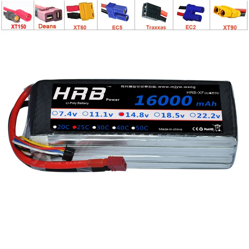 Аккумулятор HRB Lipo 4S 14 8 V 5000mAh 5200mah 6000mah 8000mah 10000mah 12000mah 16000mah 22000mah 50C для