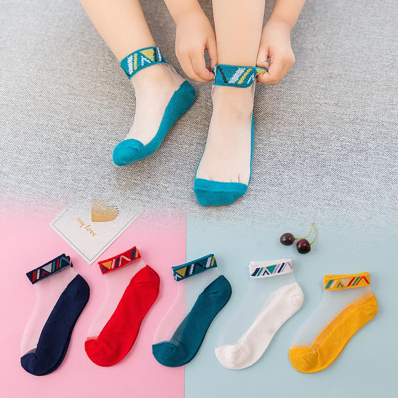 5 пар летних модных детских носков для детей от 1 до 12 лет милые детские носки ультратонкие повседневные сетчатые носки для мальчиков и девочек детские носки в полоску