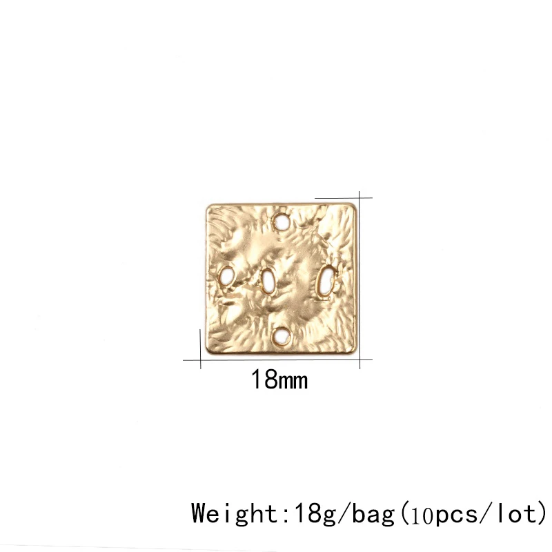 Zinc Alloy Golden Hollow Square Connector Charms Pendants 18mm 10pcs/lot For DIY Necklace Jewelry Earrings Making Accessories | Украшения и