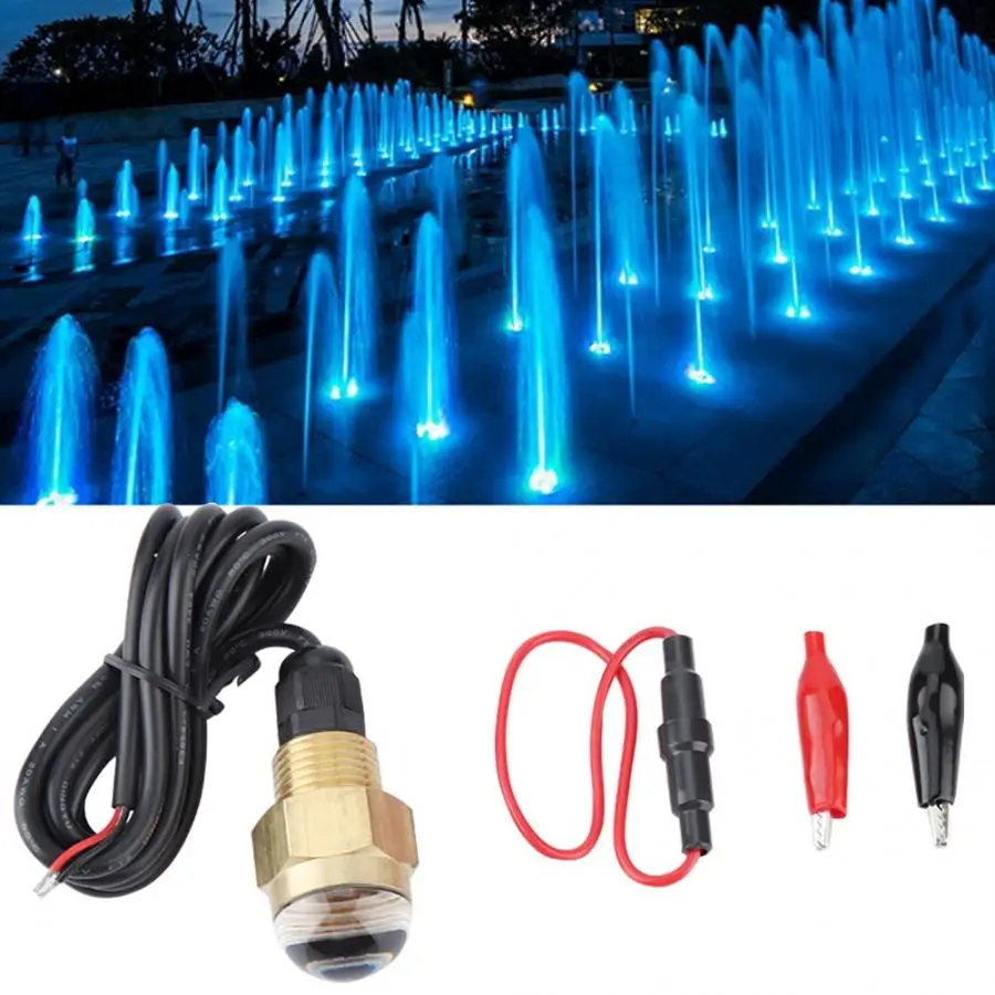 Синяя светодиодный ная латунная водонепроницаесветильник водная лампа 12 В для