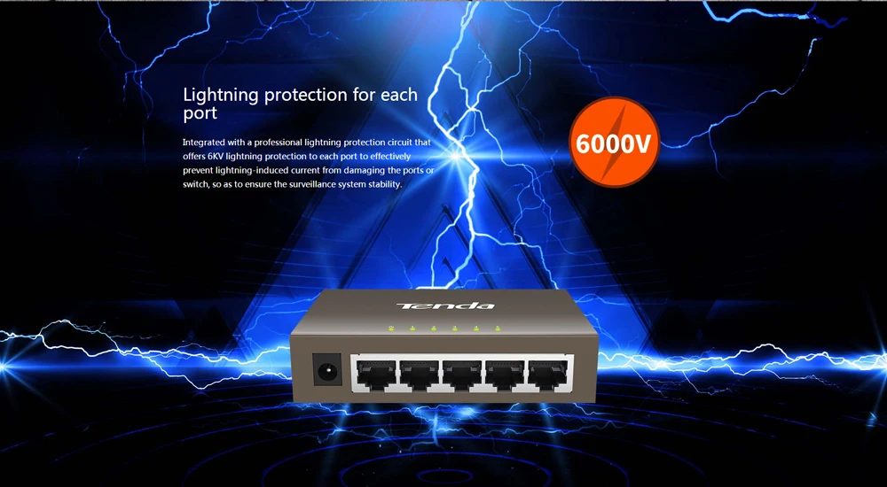 Tenda TEG1005D 5 Порты Gigabit Ethernet, 10/100/1000 Мбит коммутатор для интернет-сети, Auto MDI/MDIX