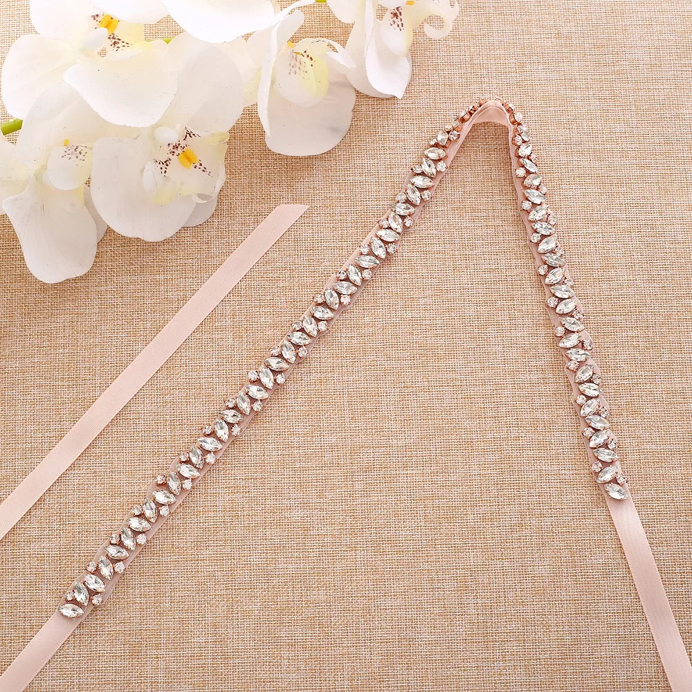 Crystal Bridal Belt Rhinestones Wedding Belt Handmade Diamond Wedding Sash For Bridal Accessories Y135RG