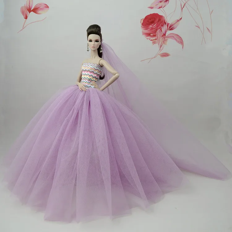 Dress + Veil / 15 Styles Gorgeous Wedding Party Gown Lace Outfit Clothing For 1/6 Xinyi Barbie FR Doll Toys for Children | Игрушки и