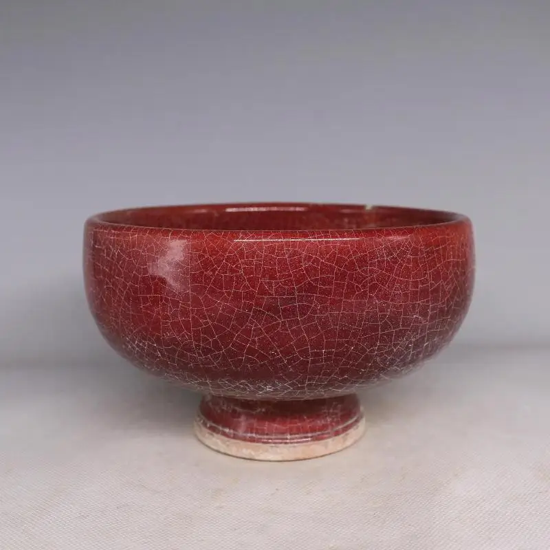 Антикварная фарфоровая чаша SongDynasty 3 Jun Kiln красная глазурь окрашенные поделки