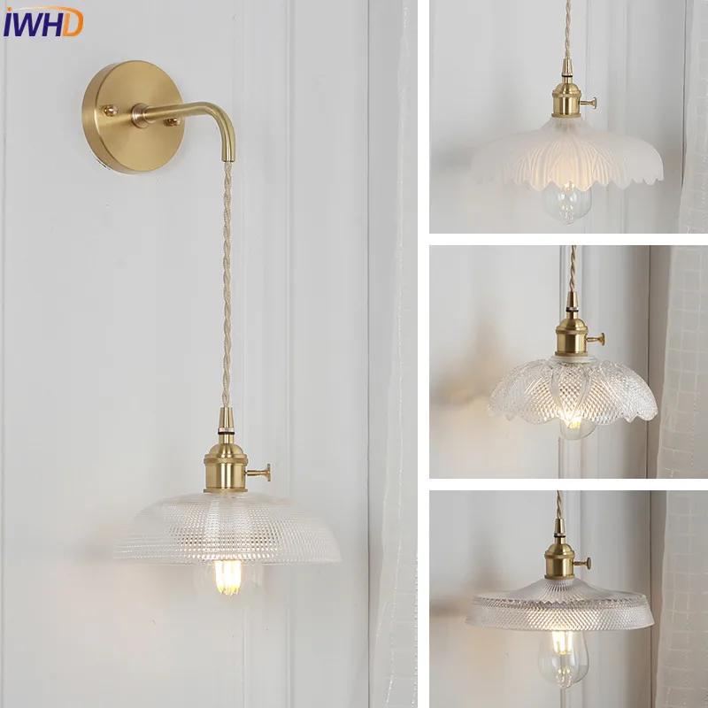 

Copper LED Wall Lamp Mirror Light Glass Iron Nordic Wall Lights Wandlamp Bedroom Bathroom Home Lighting Living Room Bedside