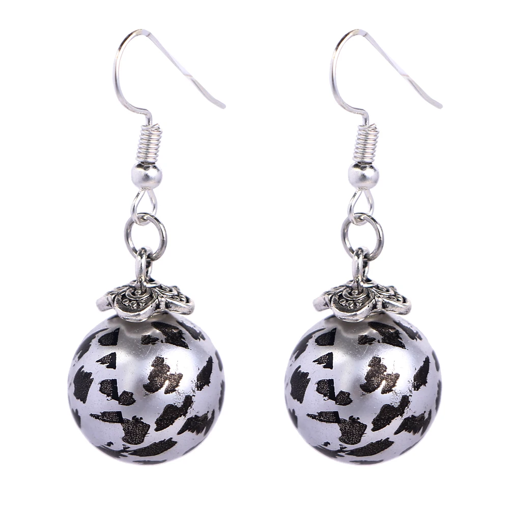 Женские очаровательные серьги с большим цветным шариком для вечеринок высокое