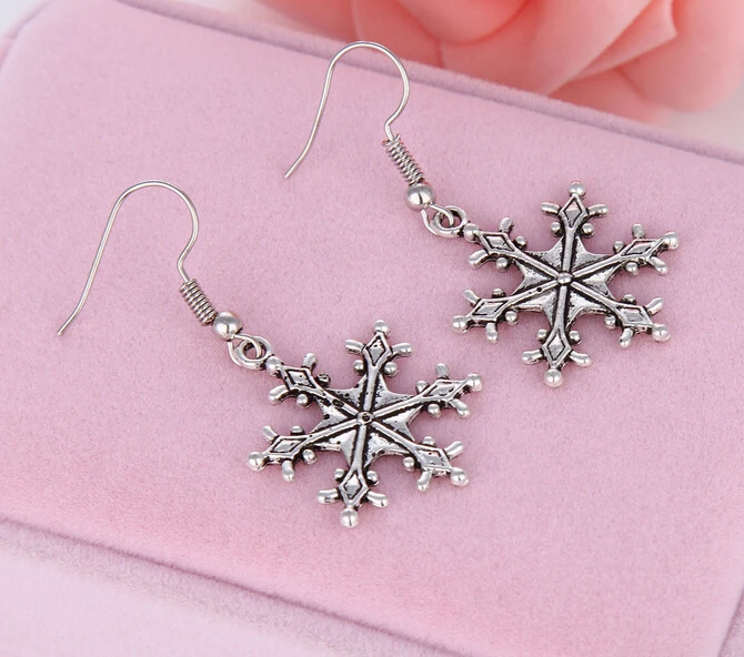 Модные Недорогие висячие серьги в винтажном стиле сплав 3D Снежинка подвески