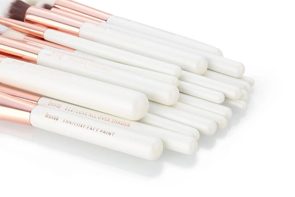 Jessup 20 шт. кисти для макияжа белый/розовое золото brochas maquillaje pinceaux maquillage основа для макияжа хайлайтер кисть для смешивания T225