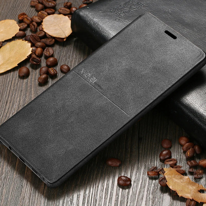 Чехол из высококачественной классической ретро-кожи X-Level Luxury Flip для Samsung Galaxy S8 S7 Edge S10e Plus Note 9 8 Note 7 5 Flip Cover On.