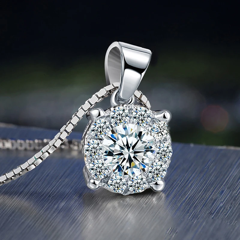 2 карат эффект моды чистый 18K Настоящее БЕЛОЕ ЗОЛОТО Halo Moissanite Помолвочное