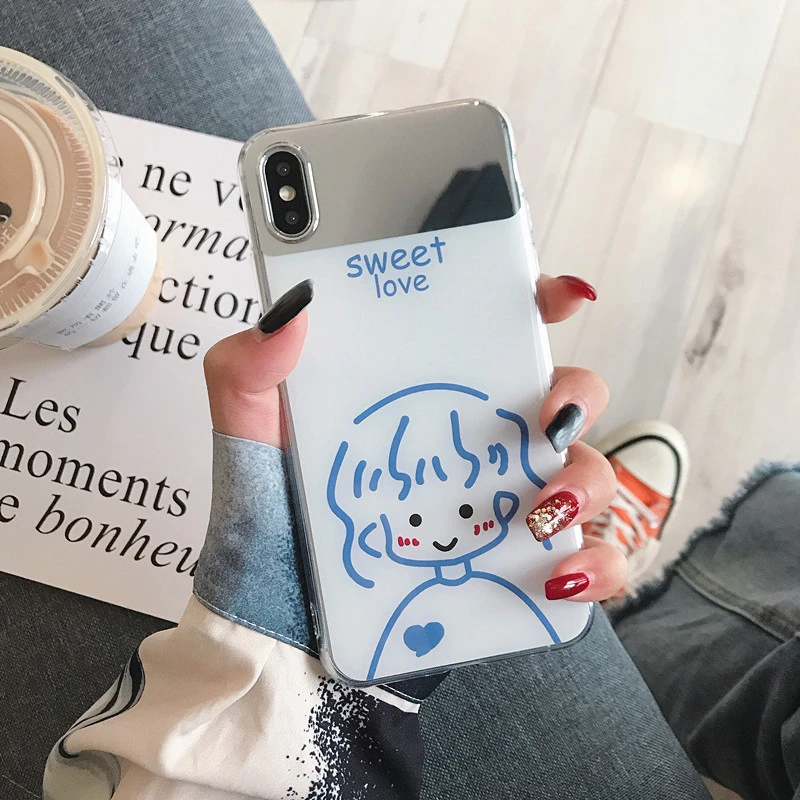 Cute Girl&Boy Couple Cartoon Phone Case For Iphone 6 7 8 S Plus X XR XS XSMAX Apple Accessoreis Soft Silicone Protective Cover |