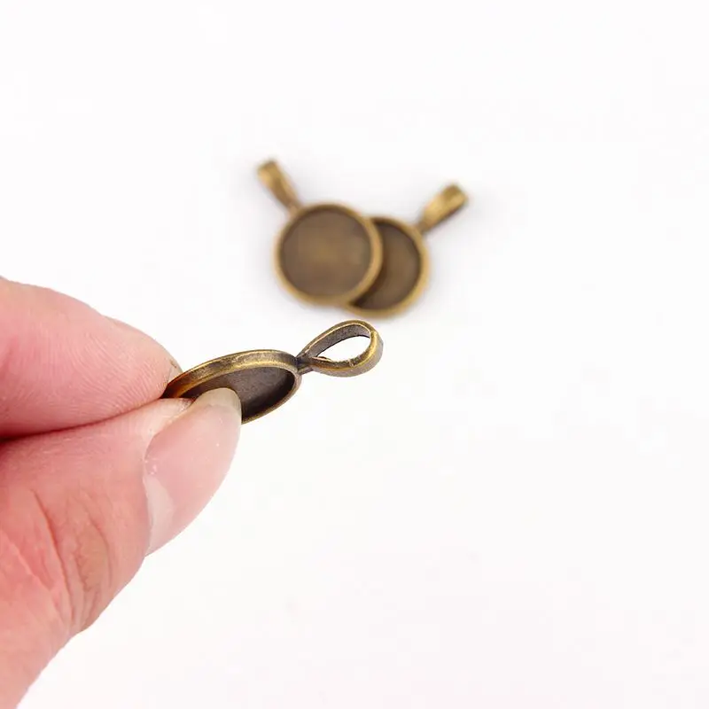 5 шт./лот старинная филигрань Круглая Кабошон основа для подвешивания поднос