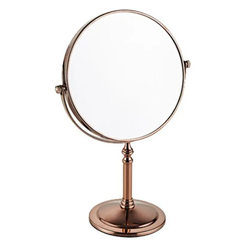rose gold LIUYUE, зеркало для макияжа, медное, черное, стиль, 8 дюймов, зеркало для макияжа, профессиональное туалетное зеркало, 360 градусов, для ванной комнаты, Лупа - Цвет: rose gold