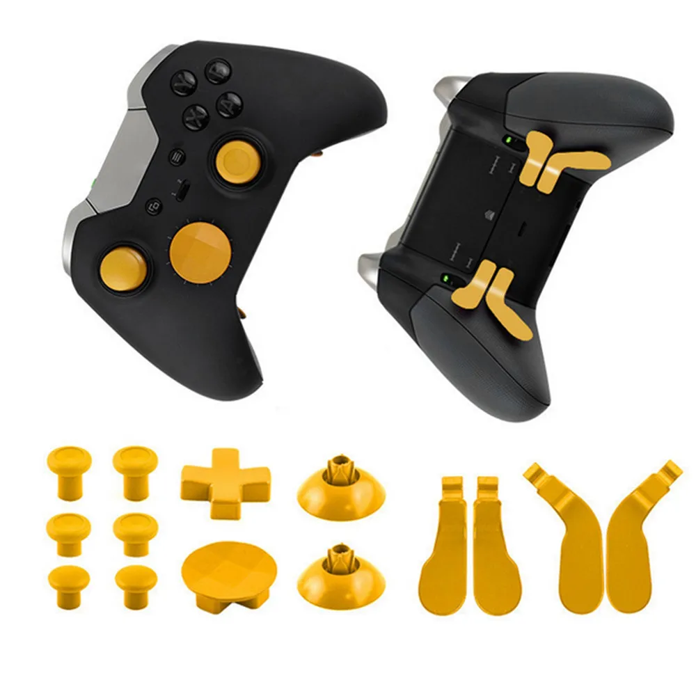 Yellow Полный набор запасных частей для Xbox One Elite контроллер геймпад Thumb Grips Stick D-Pad& Bumper Button Bullet kit с инструментами - Цвет: Yellow