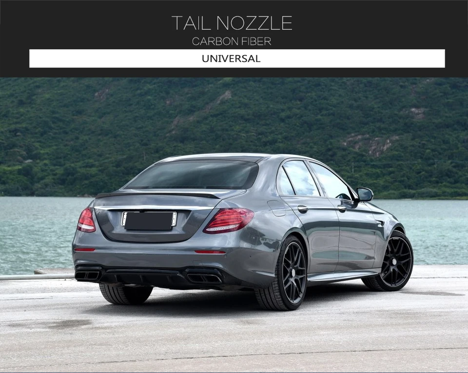 Сухой выхлопных газов из углеродного волокна для Mercedes-Benz W176 W204 W203 W246 GLE C63 C43 сухой свет универсальный концевой выпуск глушитель 33 см* 19 см