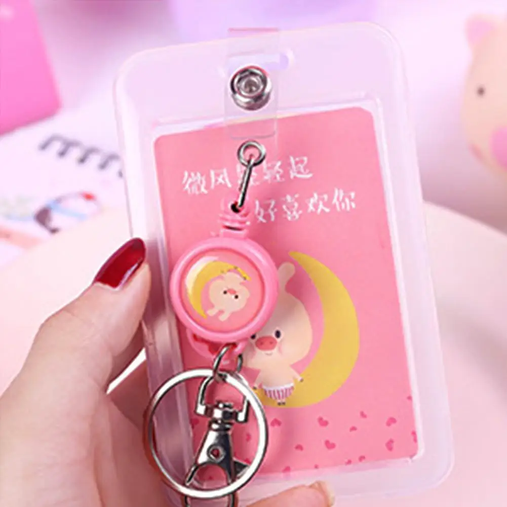 Утка Свинья ПВХ ID значок автобус карта рукав Чехол держатель брелок кольцо для