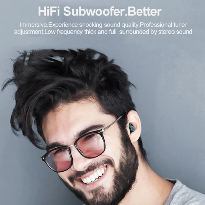 TWS Bluetooth 5 0 Наушники Беспроводные спортивные наушники с шумоподавлением HIFI бас