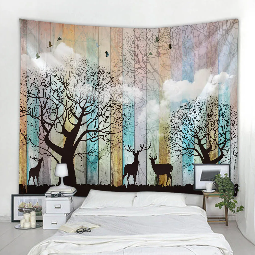 3D печатных мультфильм Wapiti Паттен гобелен гостиная и номер Decortion песчаный пляж пикник Полотенца