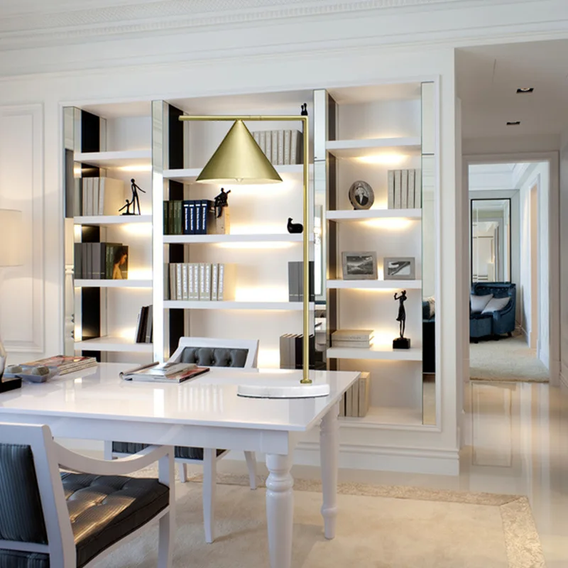 Американская Простая Офисная дизайнерская металлическая настольная лампа для