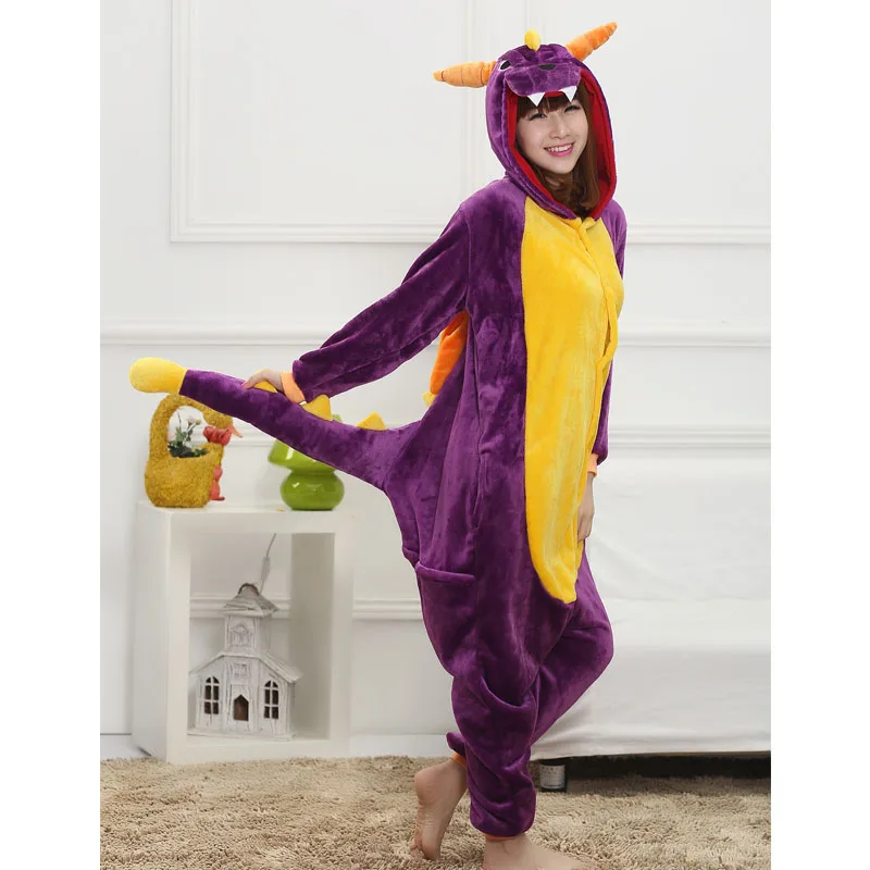 Дропшиппинг Для женщин Onesie Spyro Драконья Пижама мужчин взрослых Фиолетовый