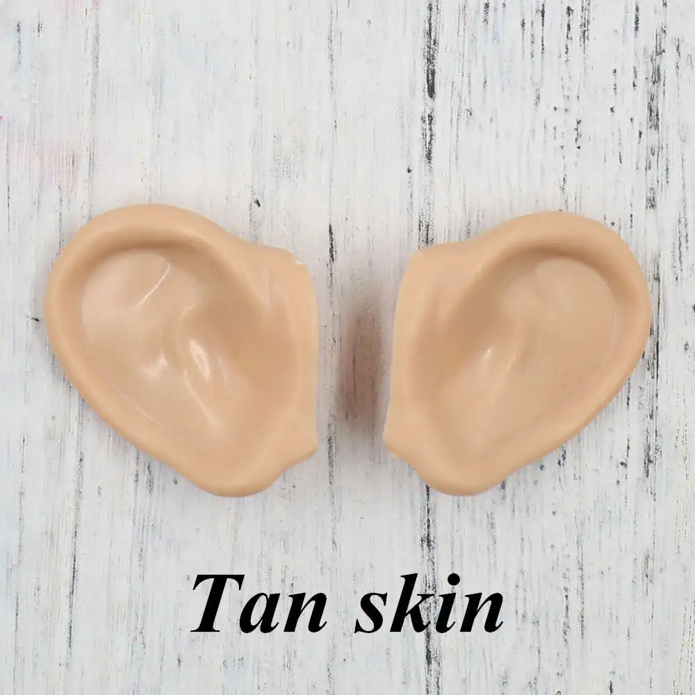tan skin Кукла Blyth 1/6 эльф и человеческое пластиковое ухо белый натуральный загар темная и супер темная кожа подходит для 30 см кукла DIY аксессуары подарок - Цвет: tan skin