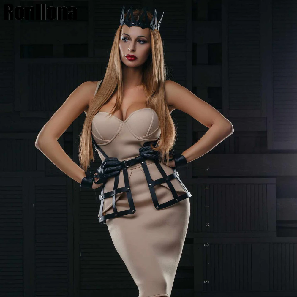 

Sexy Lingerie Leather Harness Dress For Women Gothic Skirt Fetish Body Strap Waist Bondage Belt Sex Erotic Breast Cage Sexual