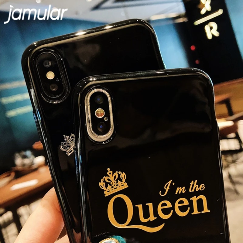 Чехол для телефона с изображением мультяшной короны, королевы, для iPhone XR, XS, MAX, 7, 8 Plus, мягкая задняя крышка для iPhone 6, 6s, силиконовый чехол для пары