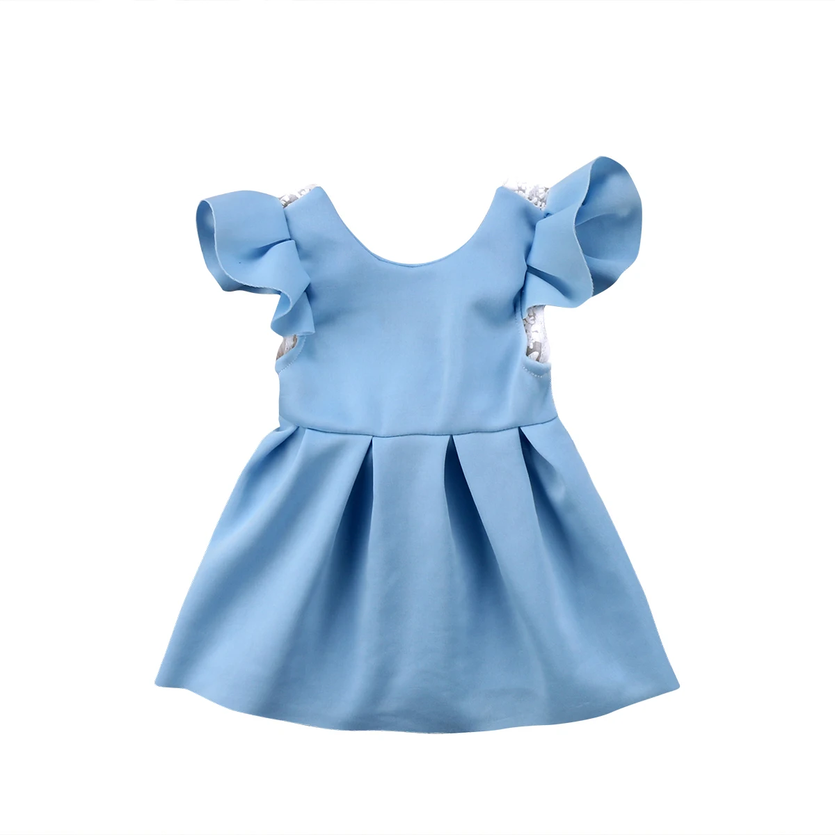 

Toddler Infant Kids Baby Girl Lace Princess Dress Bow Ruffled Backless Sundress Cute Children Summer Dress 3M-3T