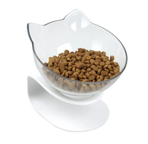 1 Mylb Pet Cats прозрачная миска с держателем противоскользящая кошачья кормушка питатель миска для воды идеально подходит для кошек и маленьких собак - Цвет: 1