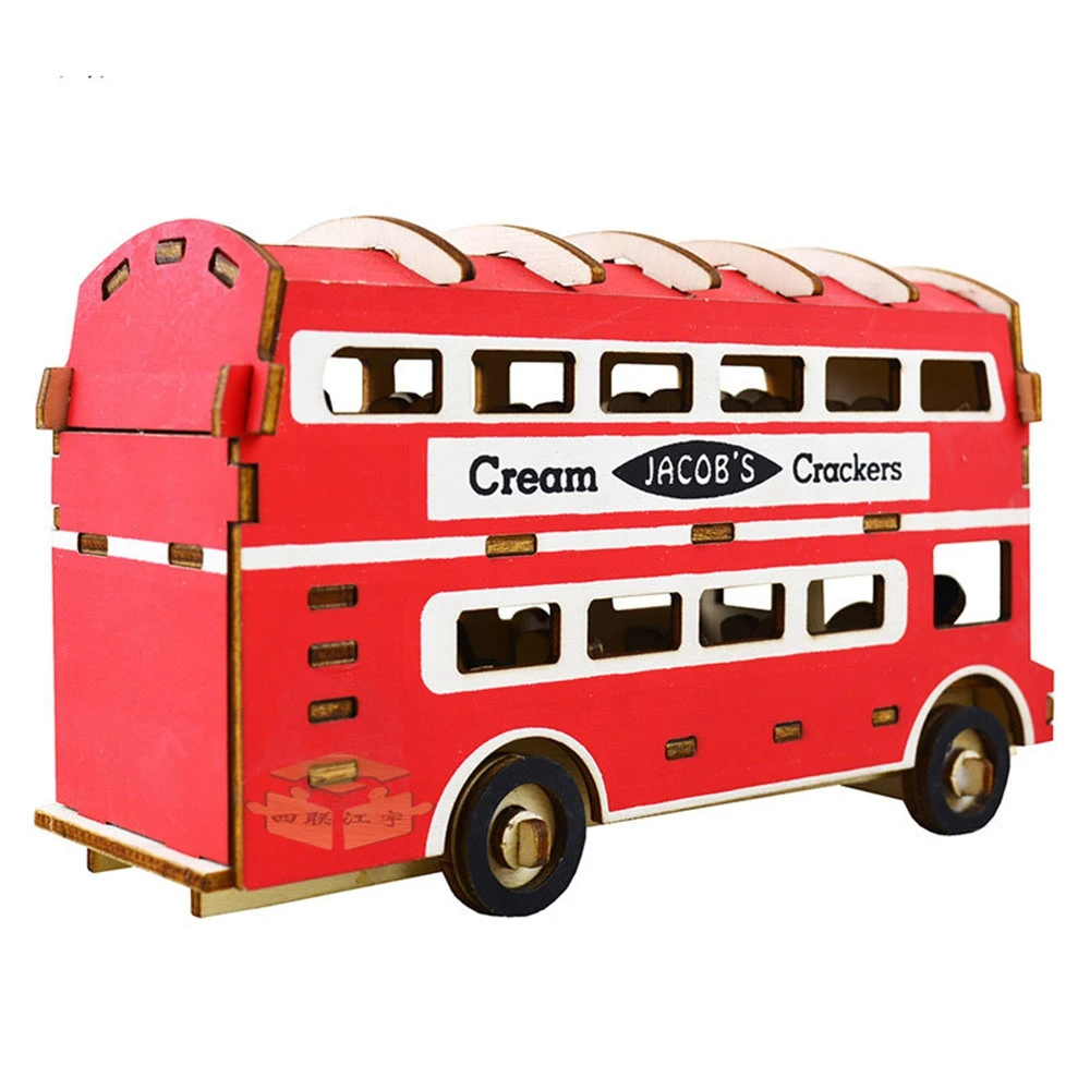 3D Wood Educational Puzzle Children Adults Double Layer Bus Building Game Assembly Toy Gift for Kids Adult Model | Игрушки и хобби