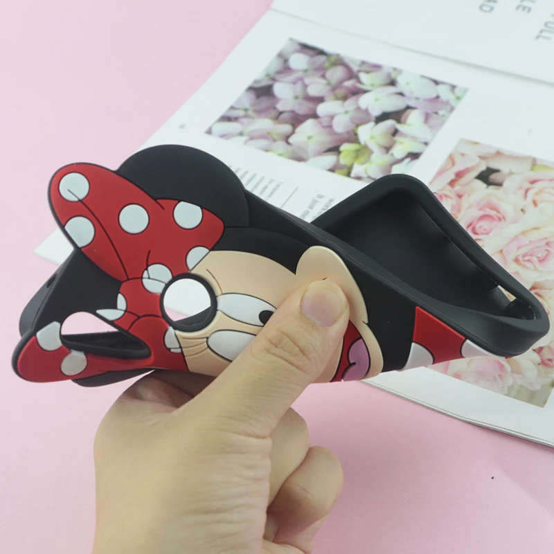 Милый 3D мультфильм Минни Маусами для huawei P Smart P20 Pro P10 плюс P9 P8 Lite Коврики 9 10 20 Lite, бантом, мягкая крышка