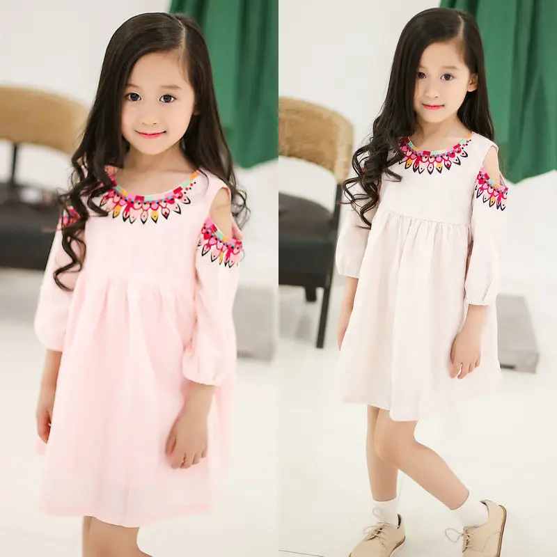 Summer Sundress Cotton Toddler Kids Baby Girls Floral Short Sleeve Strapless Mini Dress Princess Party Pageant Bowknot Dresses | Детская