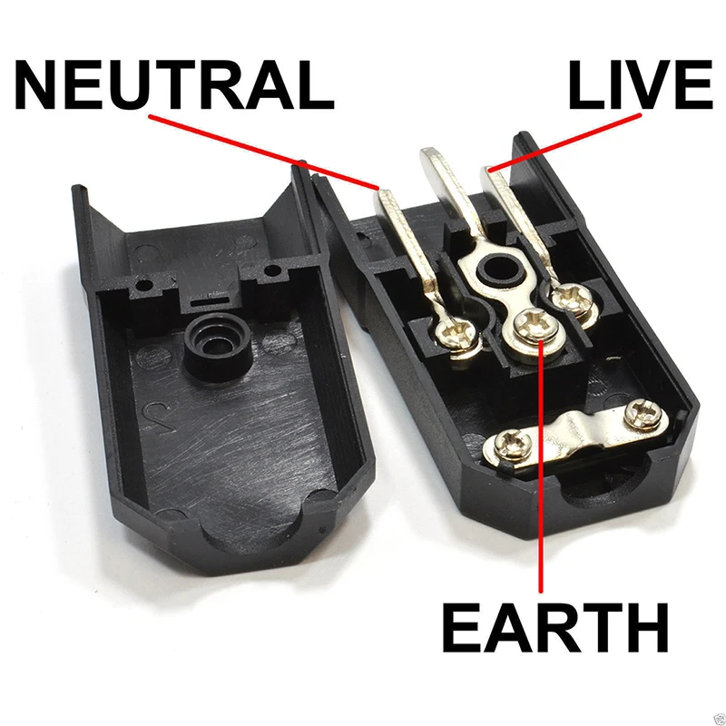

IEC 3 Pin Male Rewirable Plug 250 Volts 10 Amps
