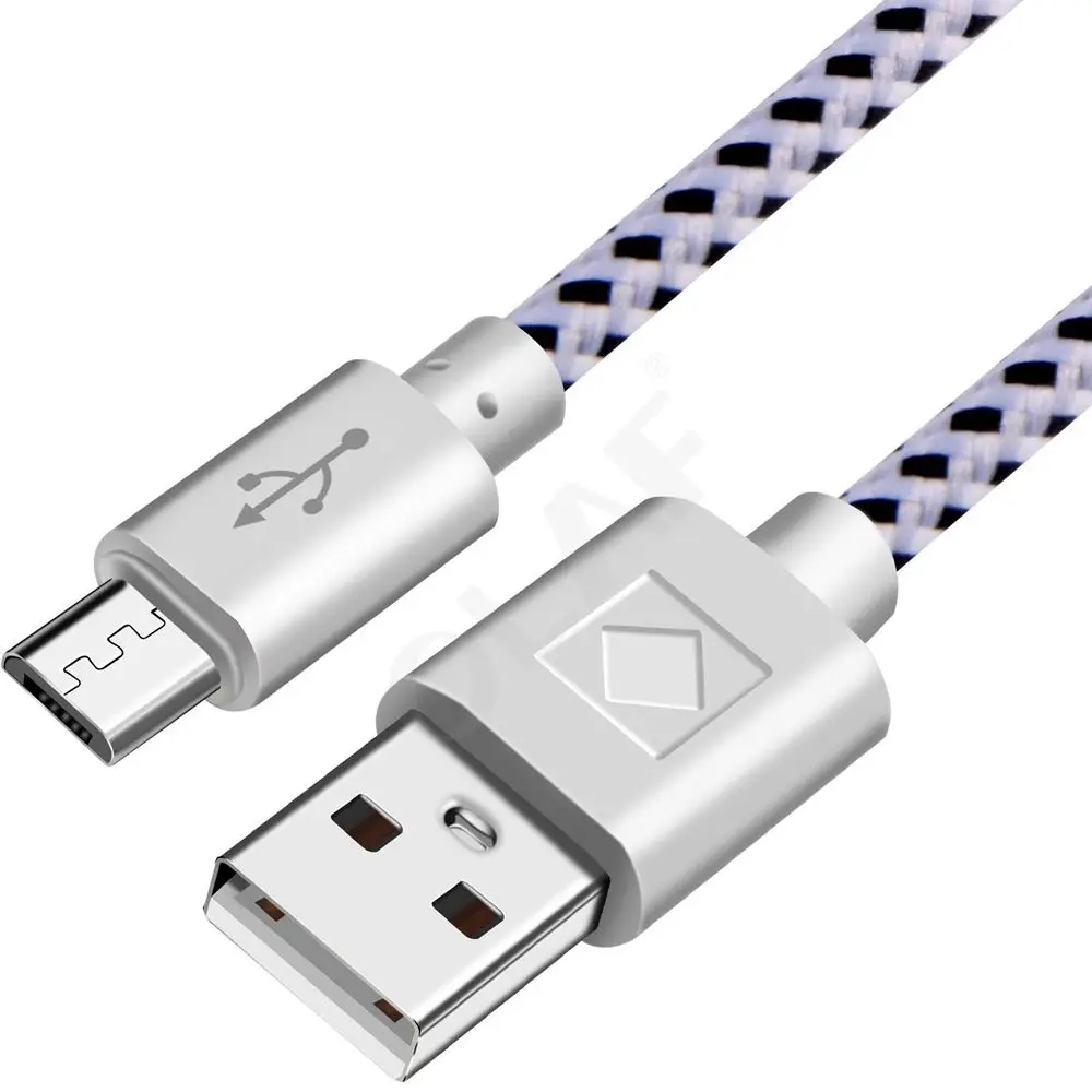 White Олаф нейлоновый Кабель Micro-USB в оплетке 1 м/2 м/3 м Синхронизация данных USB кабель зарядного устройства для samsung htc LG huawei xiaomi кабели для телефонов Android - Цвет: White