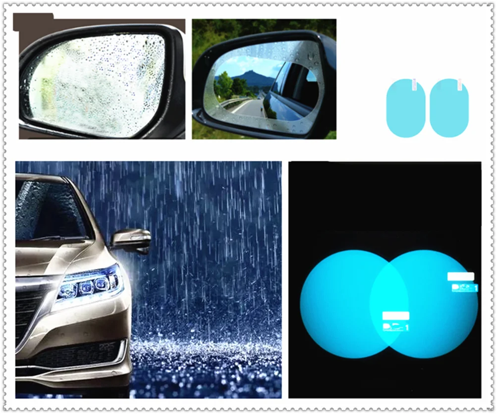 Автомобильное зеркало заднего вида дождевик HD полный экран Анти-туман нано