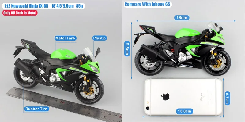 1:12 Масштаб Мини Кавасаки ниндзя ZX-6R спортивный велосипед металлический мотоцикл литье под давлением Спортивная шоссейная Модель Коллекция автомобилей игрушка для детей