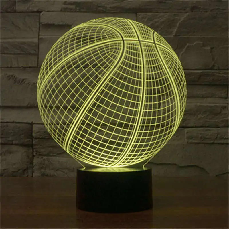 AUCD IR Remote Basketball Colorful Sport Patterns Touch Table Lights Acrylic Laser Engraving 3D Visual USB LED Desk Lamps TD232|3d