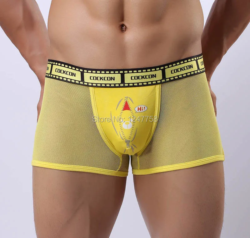 3 шт./лот сексуальное мужское прозрачное мягкое Сетчатое нижнее белье с рисунком