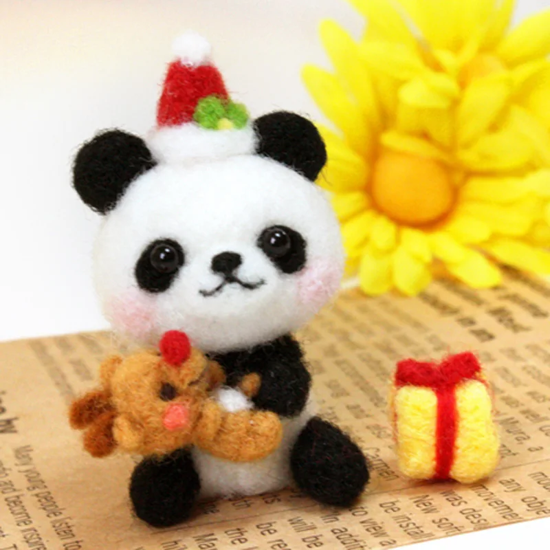 Со шпилькой креативный ручная работа совмещает практичность панда из шерстяного