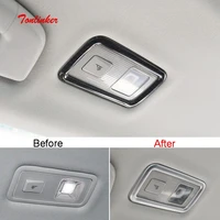 tonlinker interior rear reading light cover case sticker for volkswagen t roc 2018 19 car styling 2 pcs abs carbon cover sticker