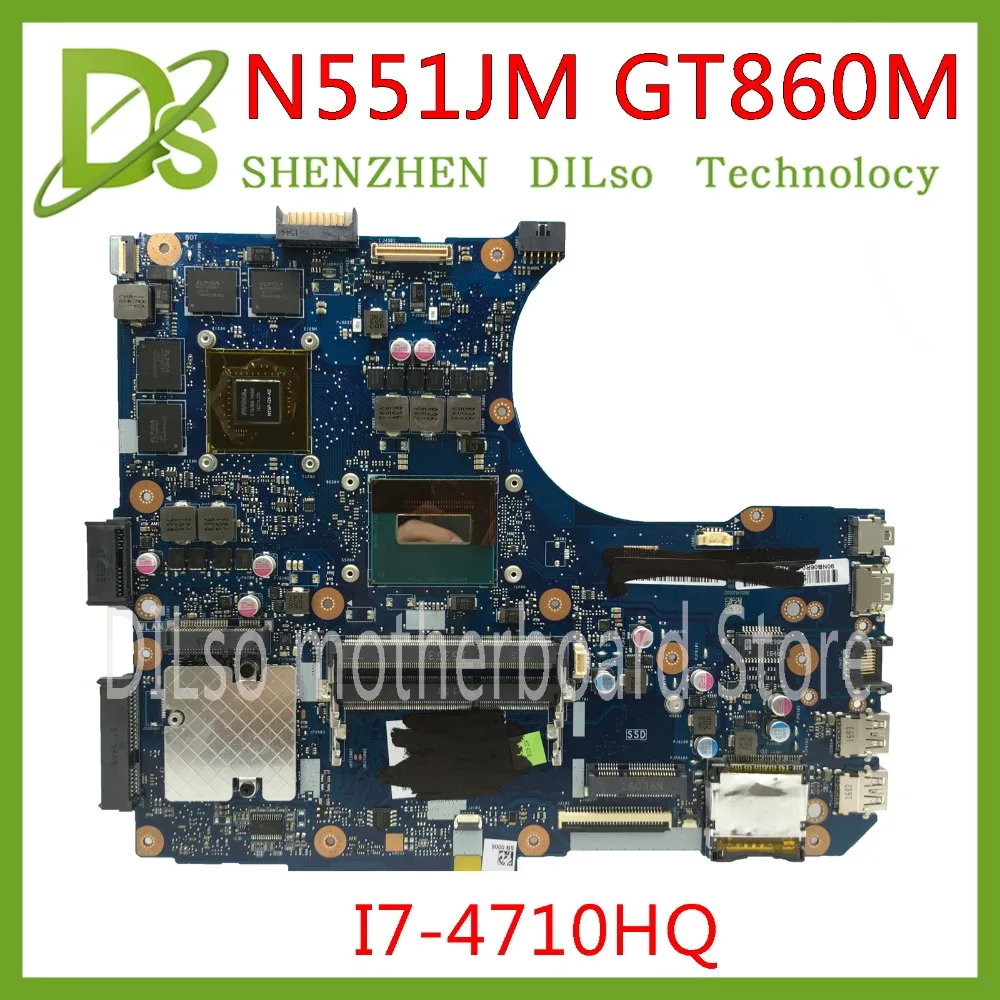 KEFU N551JM материнская плата для ASUS N551JK N551J ноутбука i7 4710HQ G551JM новая GTX860m 2GB тест|motherboard